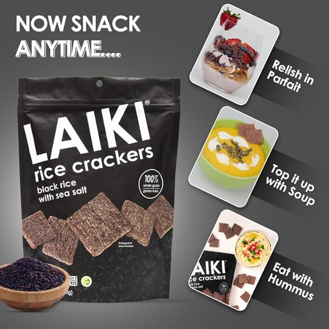 Gluten Free Rice Crackers - Seed-Oil Free - Snacks - Low Sodium Crackers Crunch - Allergen-Friendly