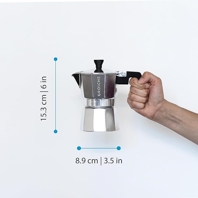 GROSCHE Milano Moka Pot | 3 Espresso Cup - 5 oz | Stovetop Espresso Percolator & Coffee Maker
