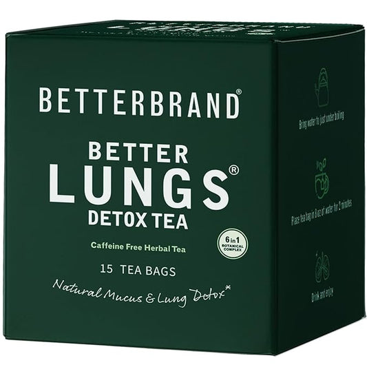 Betterbrand Mullein Tea Bags for Lungs ??Herbal Tea for Respiratory Support ??Caffeine-Free Loose