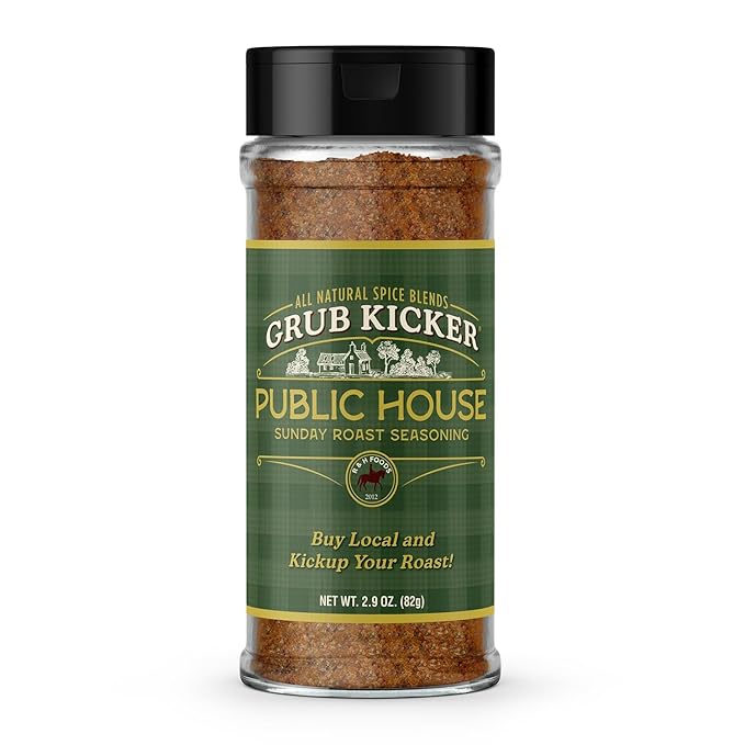 Grub Kicker Public House Sunday Roast Seasoning - 2.9 oz Bottle - Prime Rib, Pot Roast, and Beef