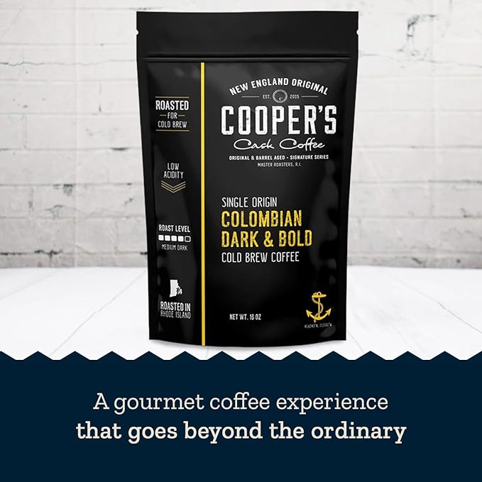 Colombian Dark Roast, Single Origin, Gourmet Organic Cold Brew Coffee Beans, Smooth Taste of Cocoa