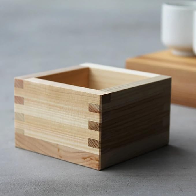 JapanBargain 2757, Wooden Sake Cups Masu Japanese Hinoki Wood Saki Cup Box Made in Japan, Plain, 4