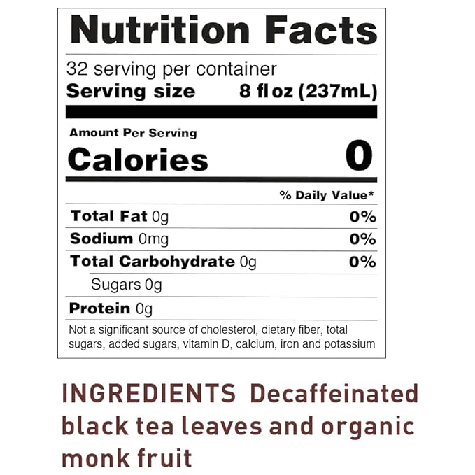 The Republic of Tea – Keto-Friendly Sweet Iced Decaf Black Tea, 8 Large Quart-Sized Iced Tea