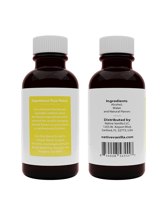 Native Vanilla - Pure Banana Flavor - 4 Fl Oz - Pure Flavors and Extracts - Perfect for Cooking