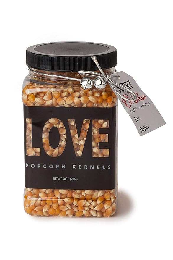 Movie Night Popcorn Kernels Jar - Wabash Valley Farms "Love" Popcorn Kernel Jar, Movie Night