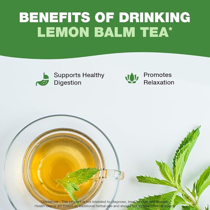 HANDPICK Lemon Balm Tea Bags ??100 Count | 100% Pure Natural Dried Lemon Balm Herb | Caffeine-Free