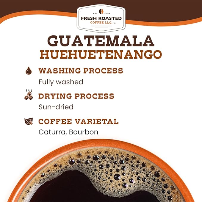 Fresh Roasted Coffee, Guatemala Huehuetenango | 5 lb (80 oz) | Single Origin | Medium Roast |