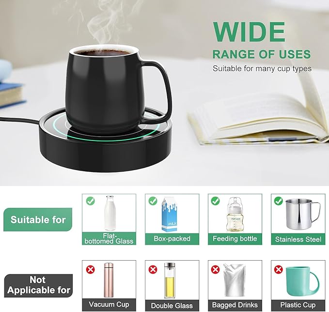 Coffee Mug Warmer with Automatic Gravity Switch,Electric Beverage Warmers for Office Home Desk Use