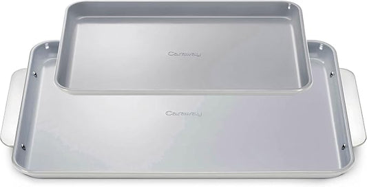 Caraway Non-Stick Ceramic Baking Sheet Duo - Naturally Slick Ceramic Coating - Non-Toxic, PTFE &