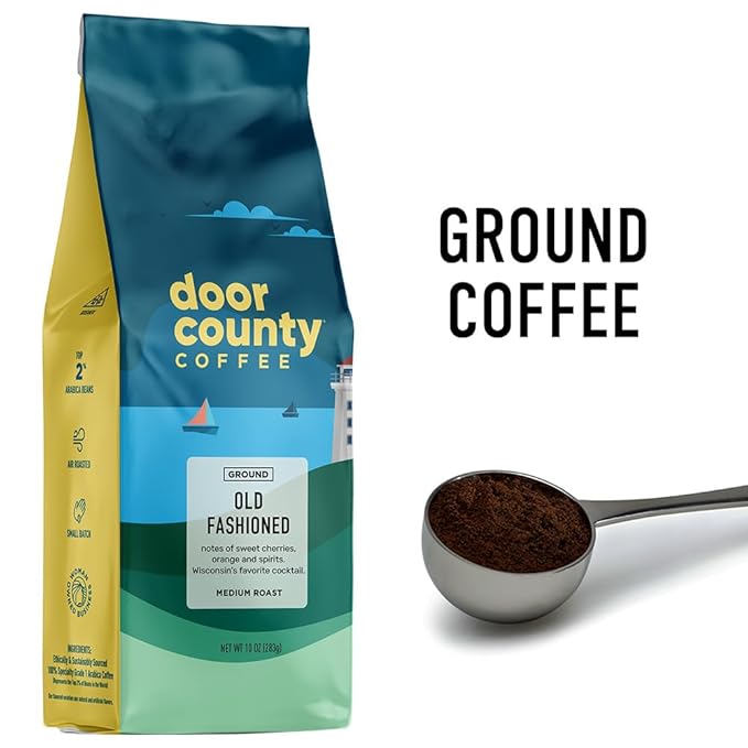 Door County Coffee Old Fashioned Flavored Ground - 10 oz Bag - Medium Roast - 100% Specialty Grade