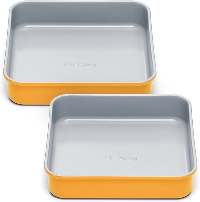 Caraway 9??Square Pan Duo - Non-Stick Ceramic Coating - Free From Forever Chemicals - Cake Pan