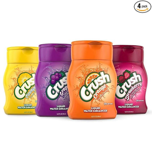 Crush, Variety Pack, Liquid Water Enhancer - New, Better Taste (4 Bottles, Makes 96 Flavored Water