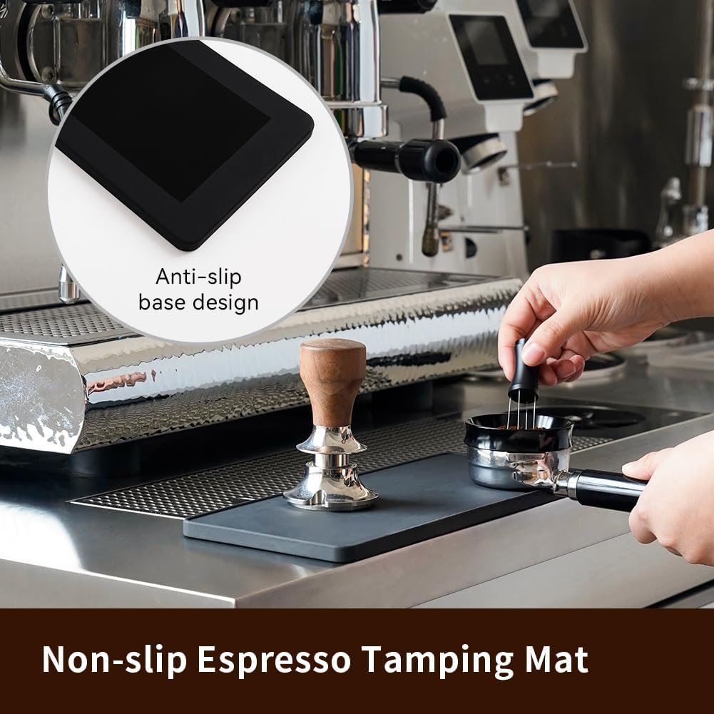 watchget Espresso Tamping Mat, Ultra Thick Coffee Pad Tamp Station 5"x12"