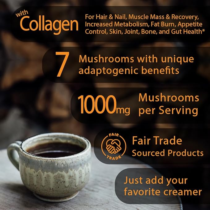 Immunity Boost Organic Mushroom Instant Coffee - 135g, 15 Servings Pouch - Healthy Coffee