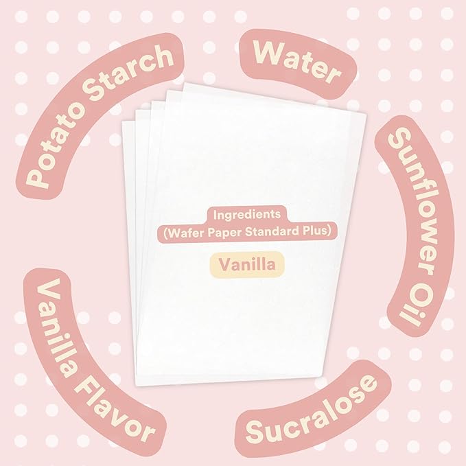 Printable Edible Wafer Paper Sheets from paper2eat (0.40 mm - 100 sheets/Vanilla)