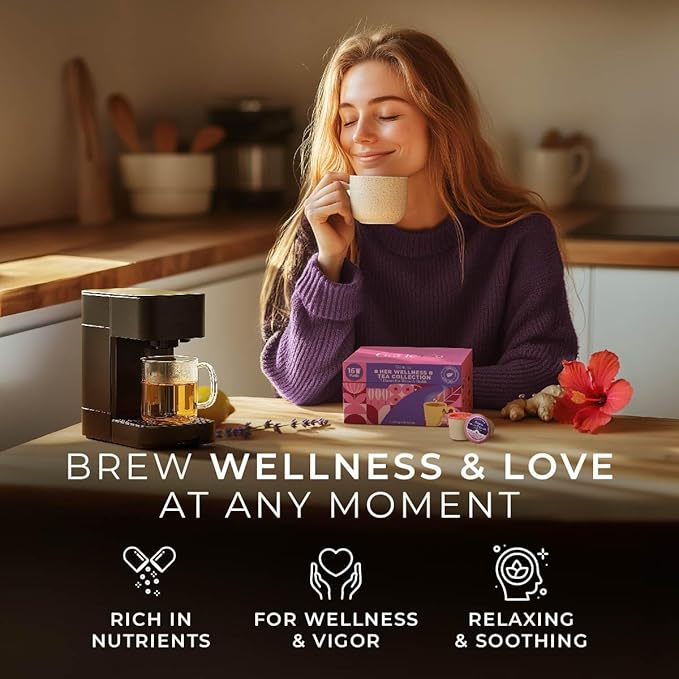 Gya Tea Co Her Wellness Tea Pod Collection Tea Gift Set (16 ct) - 7 Flavors Assorted Variety Pack