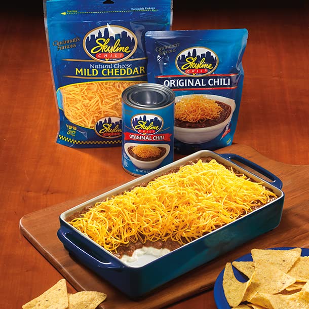 Skyline Chili Bundle - 8-Pack of 15oz Cans Original Chili, (1) 6oz Skyline Hot Sauce Bottle