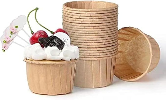 Nax Caki Brown Cupcake Liners Standard Size, 30pcs Muffin Baking Wrapping Packaging Cups,Holders