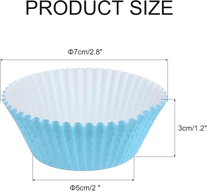 uxcell 100 Pcs Cupcake Liners, Muffins Paper Baking Cups Wrappers Standard Greaseproof for Baking