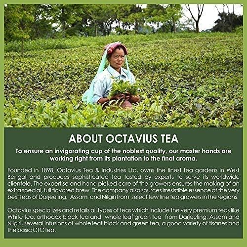 Octavius Assorted Tea Gift Set | 6 Assorted Black & Green Teas | 30 Teabags | Wooden Tea Sampler