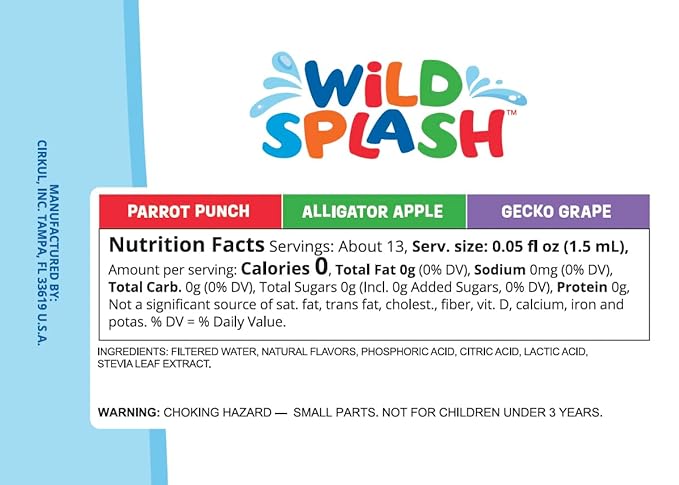 Cirkul Wild Splash Flavor Cartridge Variety Pack with Stevia, 6-Pack (2 Parrot Punch, 2 Alligator