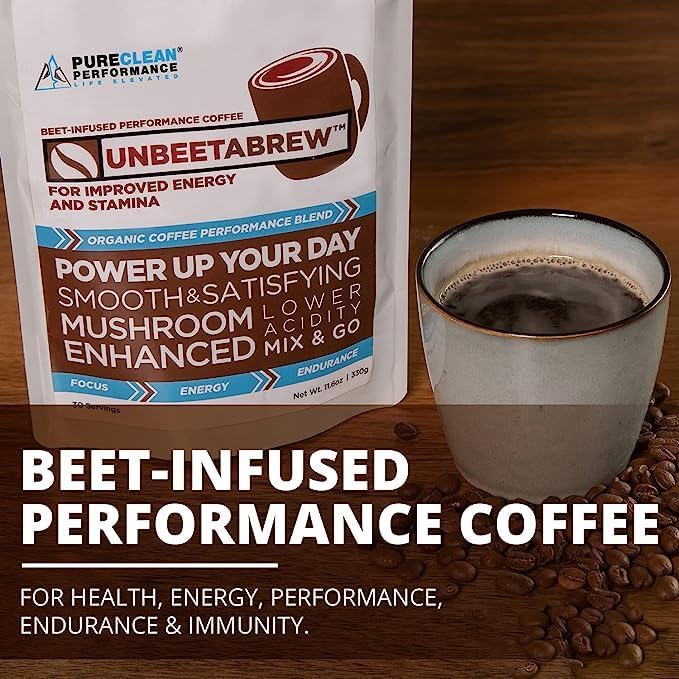 UNBEETABREW Organic Beetroot & Mushroom Coffee ??Plant-Based, Energy with Beet Juice, Adaptogens