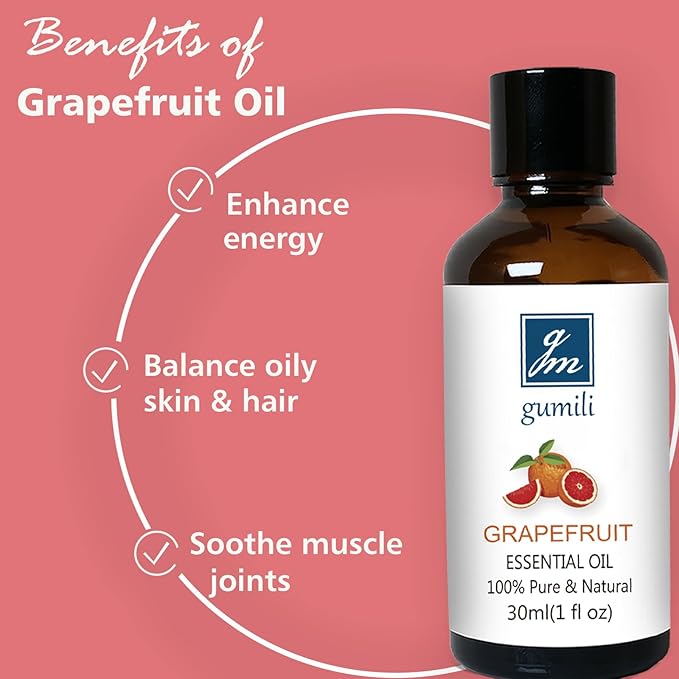 Grapefruit Essential Oil 1 Oz - 100% Pure Grapefruit Oil for Skin, Hair, Diffuser & Cleaning