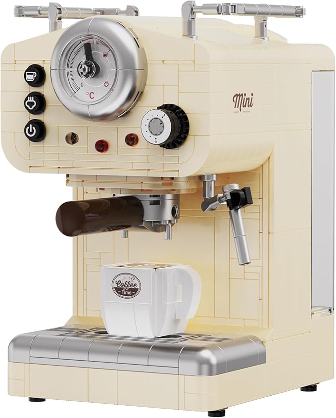 Retro Coffee Machine Building Set for Adults Boys Girls (678 Piece), Classic Semi-automatic