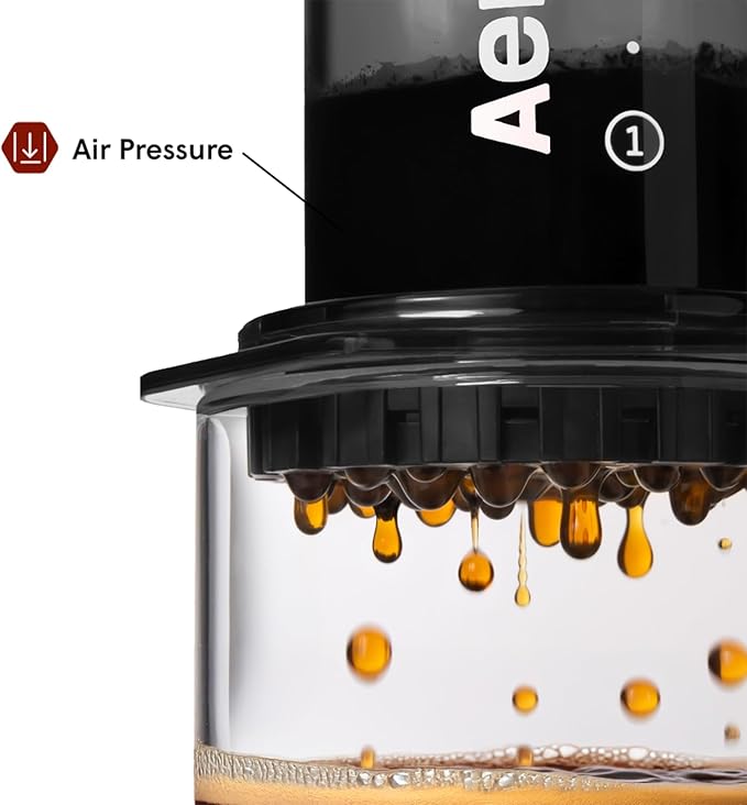 AeroPress Clear Black Coffee Press – 3 In 1 Brew Method Combines French Press, Espresso, Full