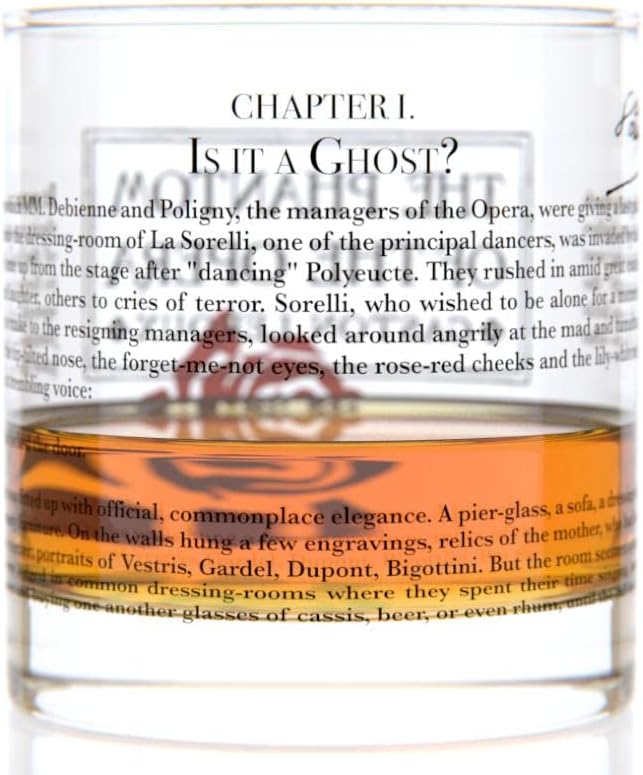 Well Told Classic Literature Rocks Glass - The Phantom of the Opera by Gaston Leroux - Old