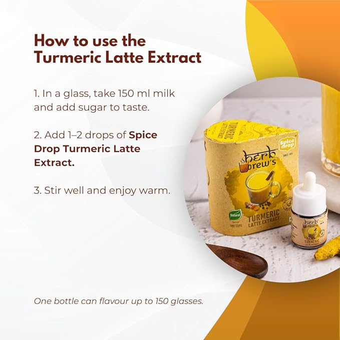 Spice Drop Turmeric Tea Latte Extract | Healthy Mix Immunity Drink | Made With Turmeric, Black