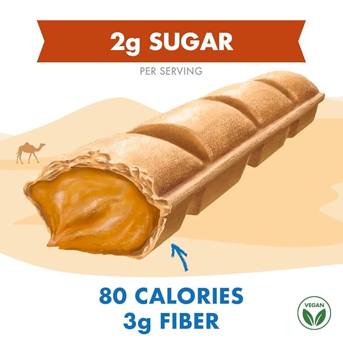 Crispy Dunes Peanut Butter Wafer Sticks ??Low-Calorie Snack with Peanut Butter Cream Filling, 90