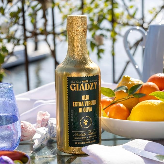 Giadzy by Giada de Laurentiis 2 Pack Olive Oil Extra Virgin - Premium Unfiltered Cold-Pressed