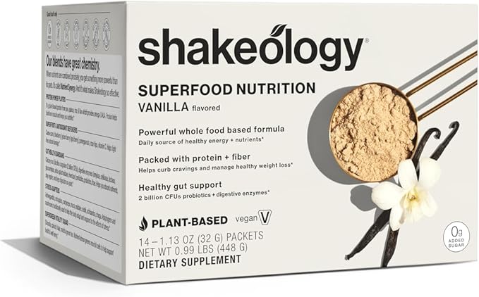 BODi Shakeology 0g Added Sugar Plant-Based Vegan Protein Powder ??Gluten-Free Superfood Shake with