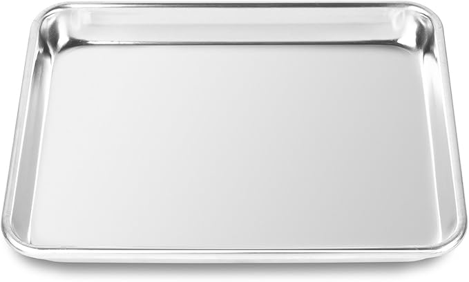Last Confection 12 Cookie Baking Sheets 9" x 13" - Small Rimmed Aluminum Jelly Roll Trays - Quarter