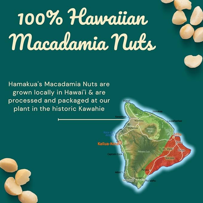 Hamakua Macadamia Nuts - Spicy Chili Pepper - Hawaiian Grown Flavored Dry Roasted Half and Whole