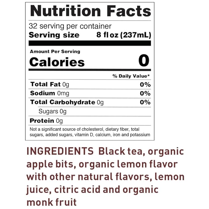 The Republic of Tea Keto-Friendly Sweet Black Tea and Lemonade Iced Tea - 8 Quart-Sized Pouches