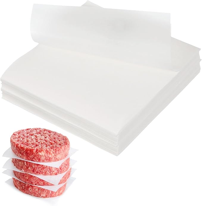 uxcell 500 Pcs Unbleached Parchment Paper Baking Sheets Squares, 4.3 Inch Hamburger Patty Paper