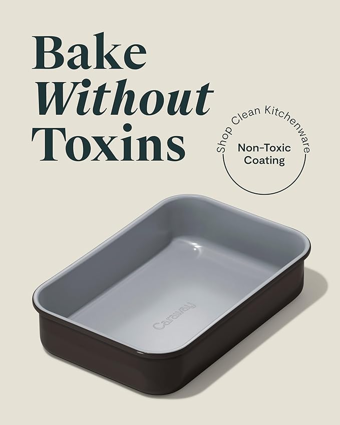 Caraway Nonstick 9??x 6.5??Small Rectangle Baking Pan ??Non-Toxic, PTFE & PFOA Free ??Aluminized