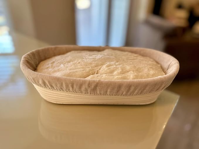 Banneton Bread Proofing Basket, Sourdough Bread Baking Supplies, Oval Rattan Rising Proofing