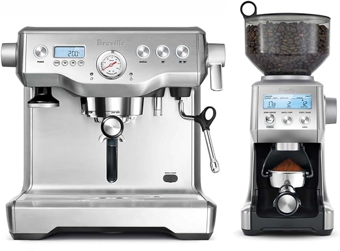 Breville Dynamic Duo Dual Boiler Espresso Machine and Smart Grinder Pro Package, Stainless Steel
