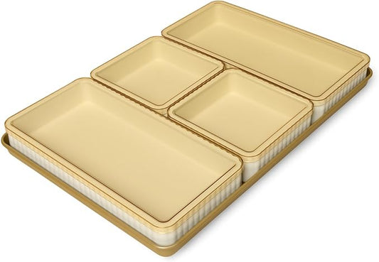 9-Piece Baking Set, Non-Stick Bakeware Set with 2 Large Silicone Trays, 2 Small Silicone Trays with