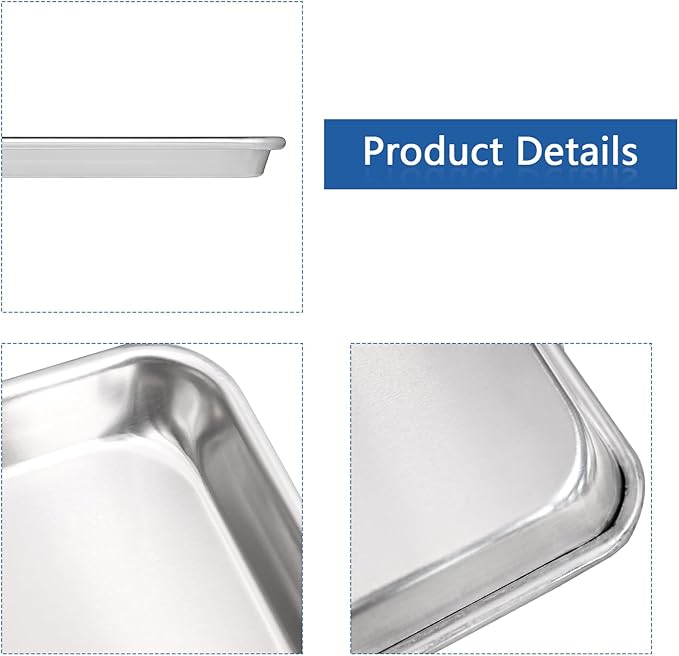 HARDURA Aluminum Baking Sheet Pan 18”L X 13”W X 1”H Cookie Sheet, 12Packs, For Oven in Bakery &