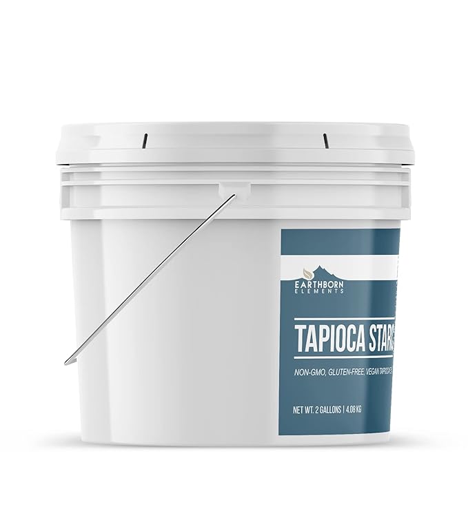 Earthborn Elements Tapioca Starch 2 Gallon Bucket, Tapioca Flour, Resealable Bucket