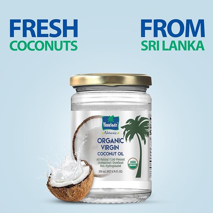 Parachute Naturalz Organic Virgin Coconut Oil | Cooking, Hair, Body Oil & Pulling | Cold Pressed |