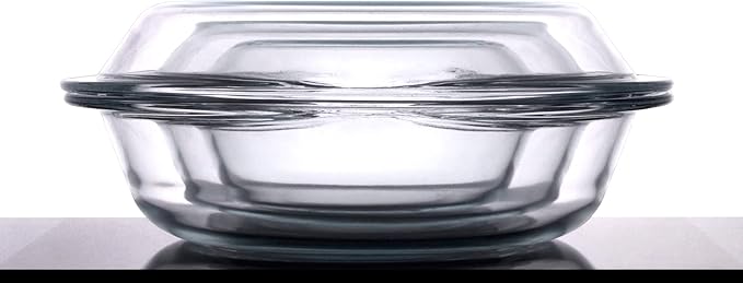 Set of 6 Round Glass Casserole Dishes, Nesting Glass Baking Dish Set with Lid, Oven, Freezer and