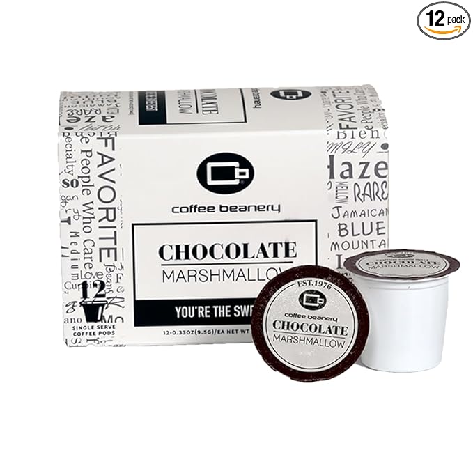 Coffee Beanery Chocolate Marshmallow Coffee Pods | 12ct Medium Roast | 100% Specialty Arabica |