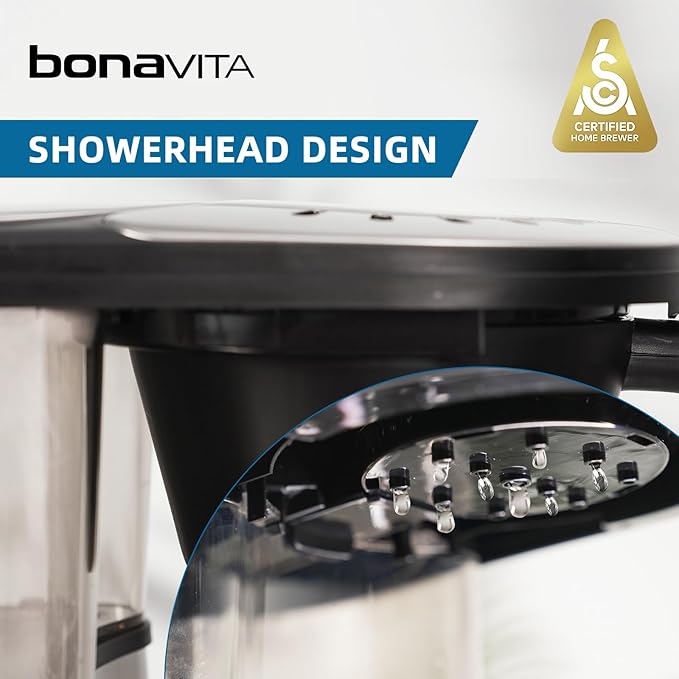 Bonavita 8 Cup Drip Coffee Maker Machine, One-Touch Pour Over, Auto Pause Brewing with Stainless