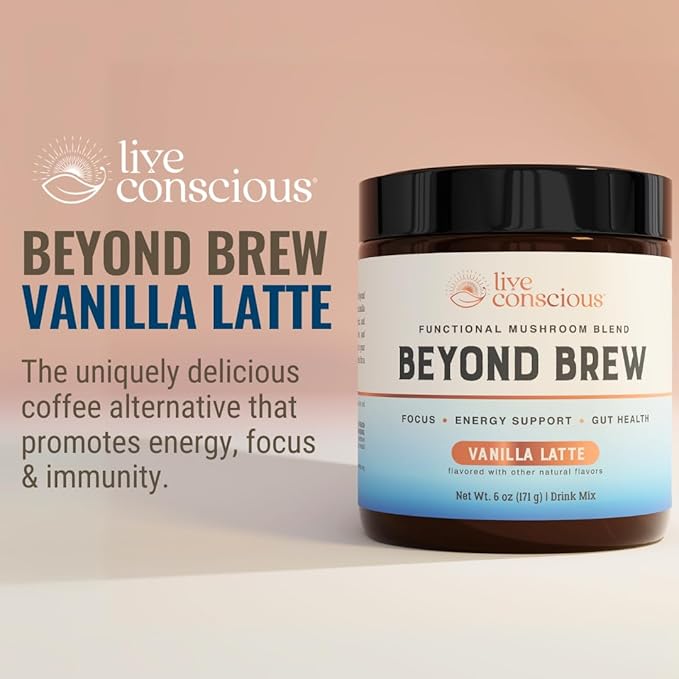 Beyond Brew Vanilla Latte Coffee Alternative - Mushroom Complex w/Lion’s Mane, Reishi, Cordyceps &