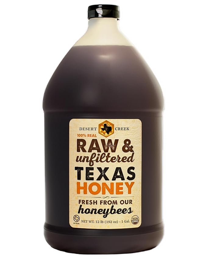 Desert Creek Honey - 100% Unfiltered, Pure, Raw Honey from Texas - Natural Sugar Substitute - One